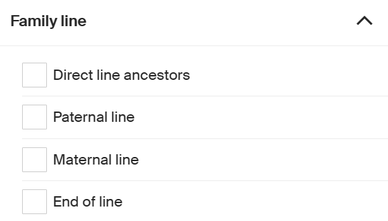 Ancestry All People Filters Panel Family Line Category